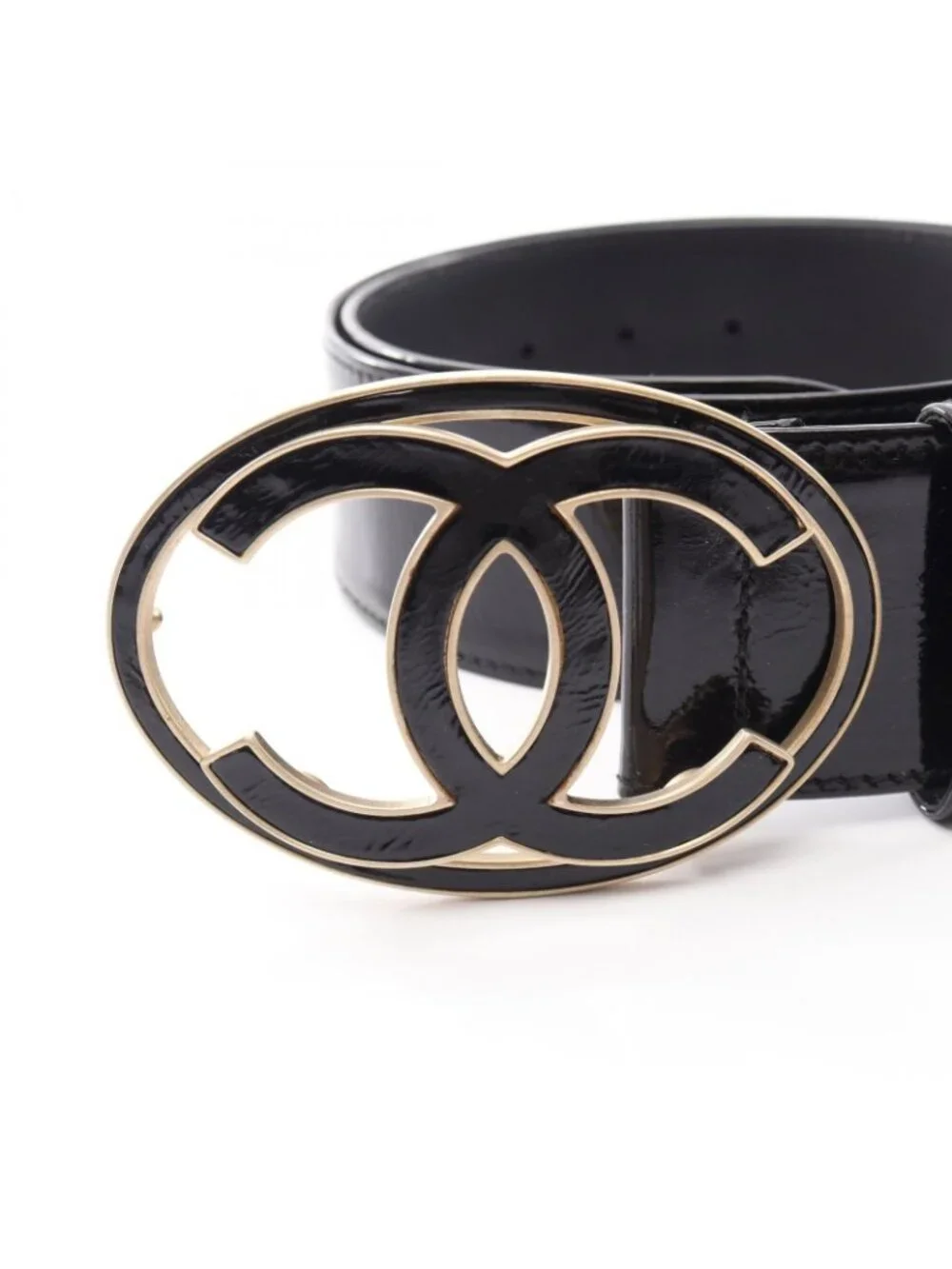 Chanel Belt CC Logo Patent Leather